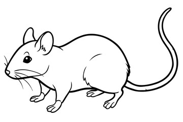 mouse silhouette line art vector illustration