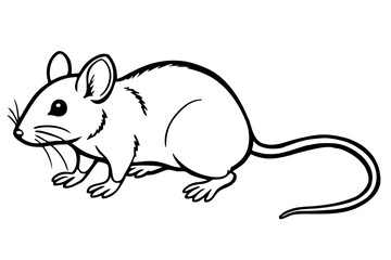 Fototapeta premium mouse silhouette line art vector illustration