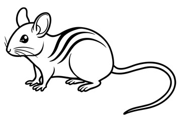 Fototapeta premium mouse silhouette line art vector illustration