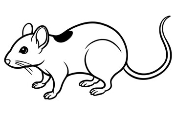 mouse silhouette line art vector illustration