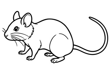 mouse silhouette line art vector illustration