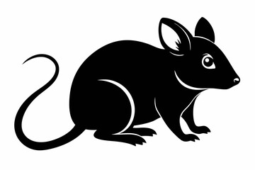mouse silhouette line art vector illustration