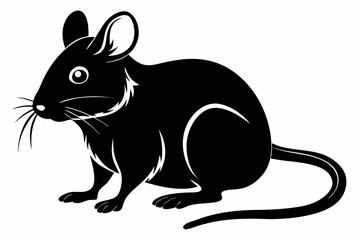 mouse silhouette line art vector illustration