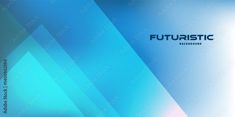 Wall mural a futuristic background with abstract geometric shapes in blue and white. clean lines and a dynamic 