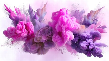 Vibrant Pink and Purple Smoke Swirls in Artistic Abstract Background