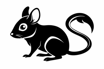 mouse silhouette line art vector illustration
