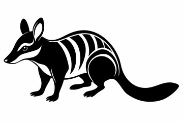 numbat silhouette line art vector illustration