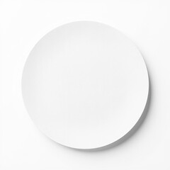 Round blank white paper sticker, isolated, soft shadow, minimal label mockup