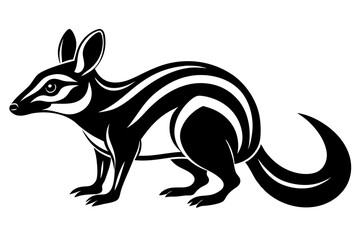 numbat silhouette line art vector illustration