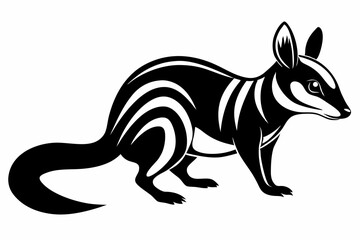 numbat silhouette line art vector illustration