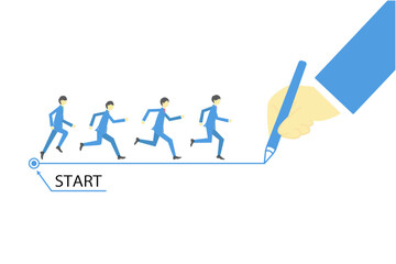 ビジネス分野におけるリーダーシップイメージ―若手に道筋を示すビジネスマン