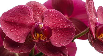Close-Up of Pink Orchid Flower with Water Droplets – Macro Floral Photography