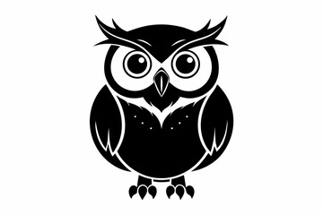 owl silhouette line art vector illustration