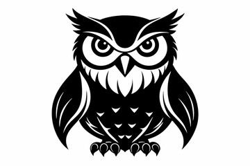 owl silhouette line art vector illustration