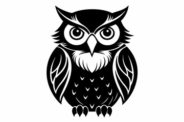 owl silhouette line art vector illustration