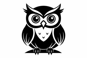 owl silhouette line art vector illustration