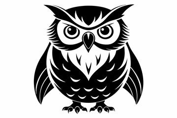 owl silhouette line art vector illustration