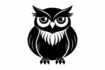 Fototapeta premium owl silhouette line art vector illustration