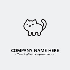Cat illustration black and white for logo company vector image