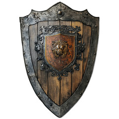 medieval shield isolated on transparent background