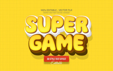 Super game 3d text effect editable