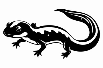 salamander silhouette line art vector illustration