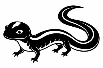 salamander silhouette line art vector illustration