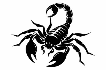 scorpion silhouette line art vector illustration