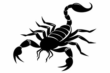 scorpion silhouette line art vector illustration