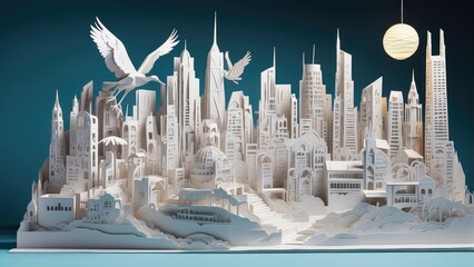 a close up of a city with a lot of tall buildings, 3 d city, white pale concrete city