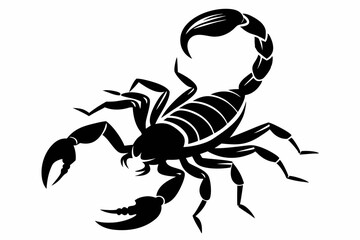 scorpion silhouette line art vector illustration