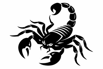 scorpion silhouette line art vector illustration