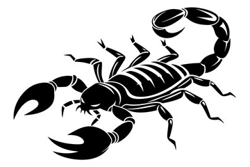 scorpion silhouette line art vector illustration