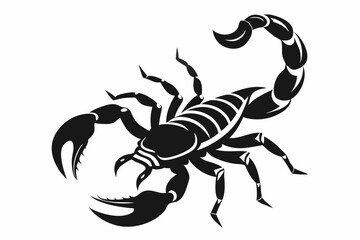 scorpion silhouette line art vector illustration