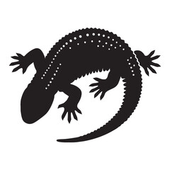 Desert Gila Monster silhouette, blending into the arid landscape – Gila Monster illustration – Minimalist Gila Monster vector – Reptile silhouette

