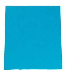 Isolated cian square of matte paper on white background