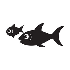 vector illustration of cartoon fish