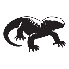 Striking Gila Monster silhouette, a bold desert predator – Gila Monster illustration – Minimalist Gila Monster vector – Reptile silhouette

