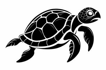 sea turtle silhouette line art vector illustration