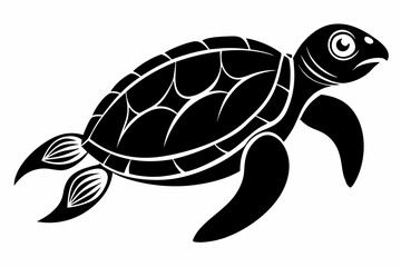 sea turtle silhouette line art vector illustration