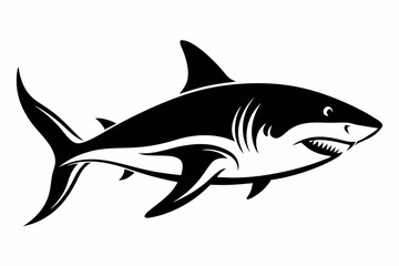 shark silhouette line art vector illustration