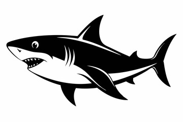 shark silhouette line art vector illustration