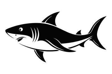 shark silhouette line art vector illustration
