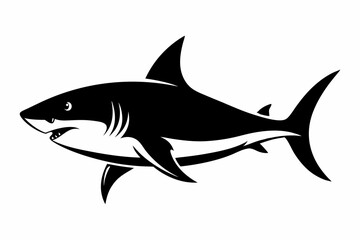 shark silhouette line art vector illustration