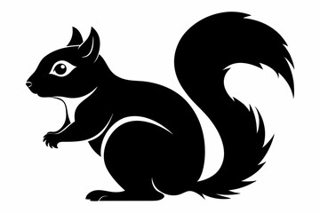 squirrel silhouette line art vector illustration