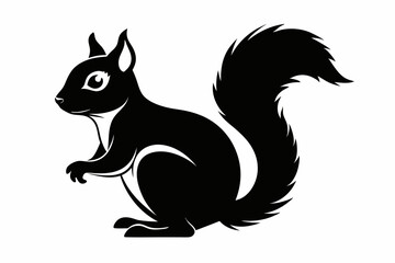 Obraz premium squirrel silhouette line art vector illustration