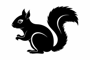 squirrel silhouette line art vector illustration