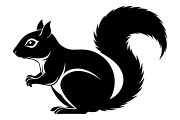Fototapeta premium squirrel silhouette line art vector illustration