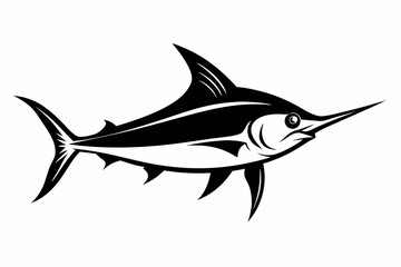 swordfish silhouette line art vector illustration