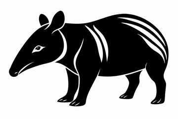 tapir silhouette line art vector illustration